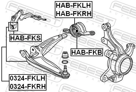 0324FKLH Febest Рычаг передней подвески нижний левый
