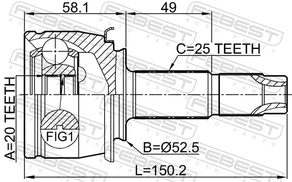 95090829 General Motors ШРУС внешний задний