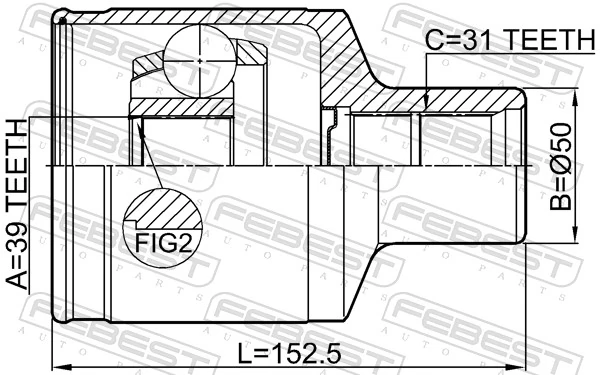 2111F150RH Febest 