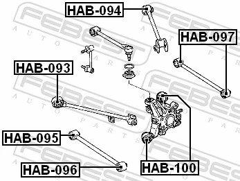 HAB100 Febest Сайлентблок цапфы