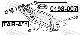 0198007 Febest Болт крепления амортизатора заднего