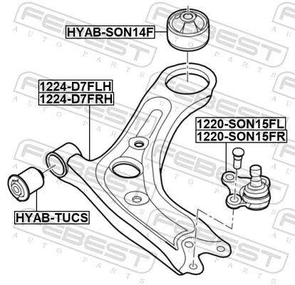 1220SON15FL Febest Левая нижняя шаровая опора