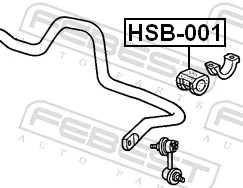 HSB001 Febest Разрезная втулка стабилизатора