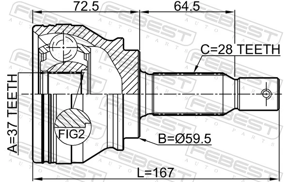 0410CW6 Febest Наружная граната