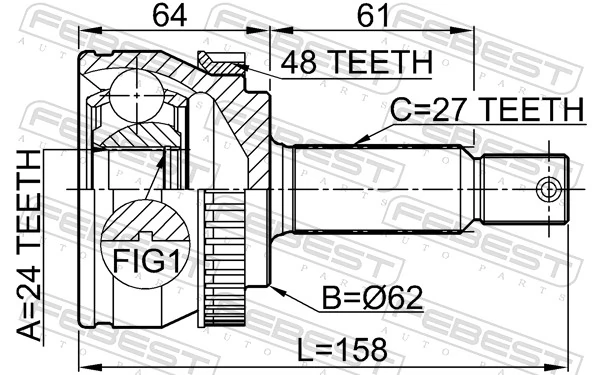 2210NSP20A48 Febest Наружная граната
