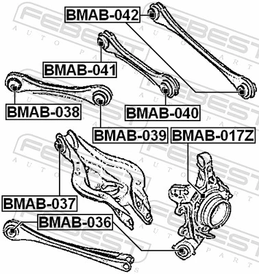 BMAB041 Febest Полиуретановый сайлентблок заднего верхнего рычага