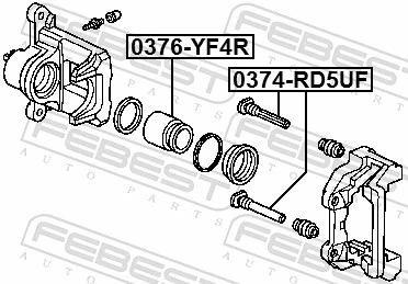 0376YF4R Febest Поршень тормозного суппорта заднего