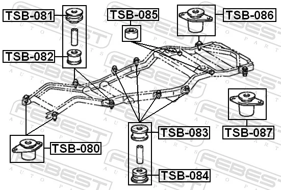 TSB080 Febest Крепление платформы