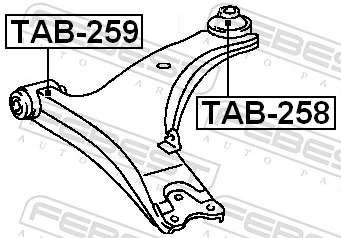 TAB258 Febest Сайлентблок нижнего переднего рычага