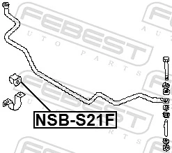 NSBS21F Febest Разрезная втулка стабилизатора