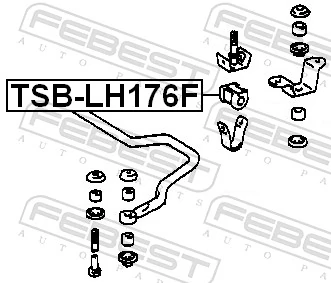 TSBLH176F Febest Разрезная втулка стабилизатора