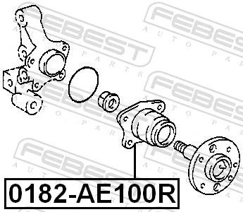 0182AE100R Febest Подшипник ступицы задней