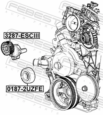 3287ESCIII Febest Натяжитель клинового ремня