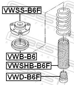 VWSSB6F Febest Подушка амортизатора переднего