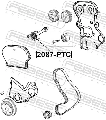 2087PTC Febest Ролик натяжителя ремня ГРМ