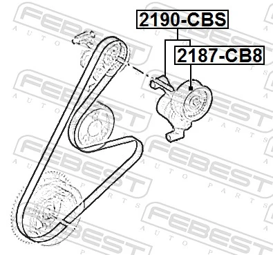 2187CB8 Febest Ролик натяжителя ремня агрегатов
