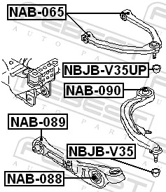 NAB089 Febest Сайлентблок нижнего переднего рычага