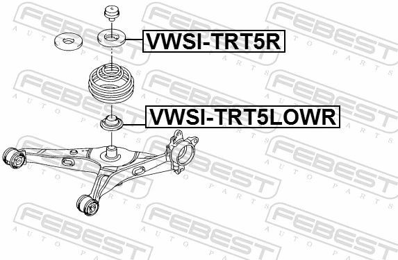VWSITRT5R Febest Резиновое кольцо пружины задней