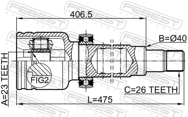 2111CB420RH Febest Граната внутренняя передняя правая