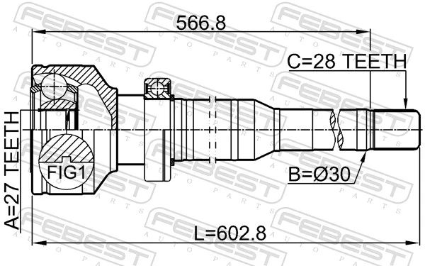 2711XC60RH Febest Граната внутренняя передняя правая