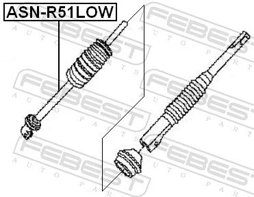 ASNR51LOW Febest Вал рулевой колонки, нижний