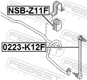 NSBZ11F Febest Разрезная втулка стабилизатора