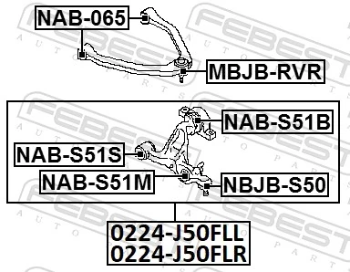 NABS51S Febest Сайлентблок нижнего переднего рычага