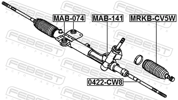 MAB141 Febest Сайлентблок крепления рулевой рейки