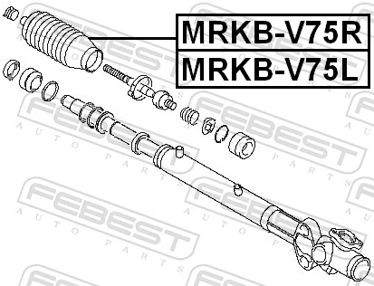 MRKBV75L Febest Чехол рулевой рейки правый