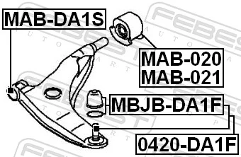 MABDA1S Febest Сайлентблок нижнего переднего рычага