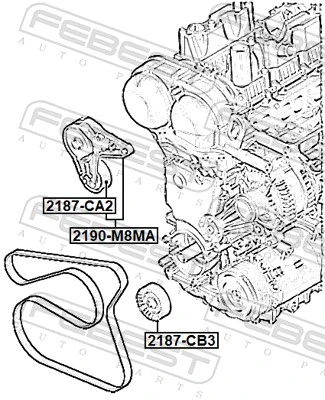 Натяжитель клинового ремня на Volvo V40  525, 526