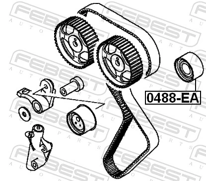 0488EA Febest Паразитный ведущий ролик