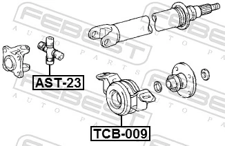 TCB009 Febest Подвесной подшипник кардана