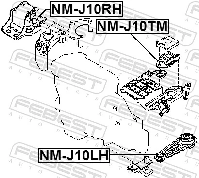 NMJ10RH Febest Правая подушка двигателя