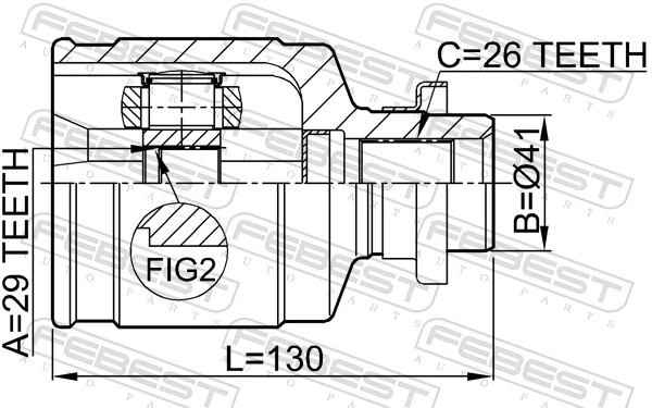0411CU204WD Febest Граната внутренняя передняя правая