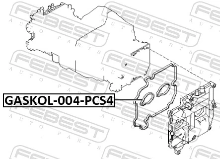GASKOL004PCS4 Febest Прокладка клапанной крышки двигателя, кольцо