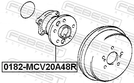 0182MCV20A48R Febest Ступица задняя