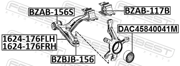 BZBJB156 Febest Пыльник опоры шаровой нижней