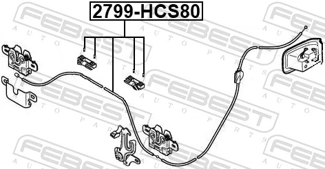 2799HCS80 Febest Трос открывания капота передний