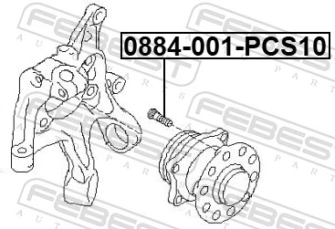 0884001PCS10 Febest Шпилька полуоси