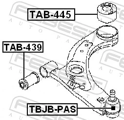 TAB445 Febest Сайлентблок нижнего переднего рычага