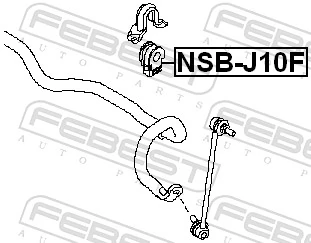 NSBJ10F Febest Разрезная втулка стабилизатора