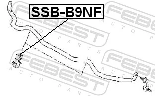SSBB9NF Febest Разрезная втулка стабилизатора