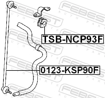 TSBNCP93F Febest Разрезная втулка стабилизатора