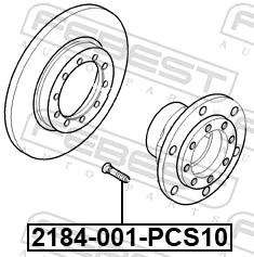 2184001PCS10 Febest Шпилька ступицы колеса