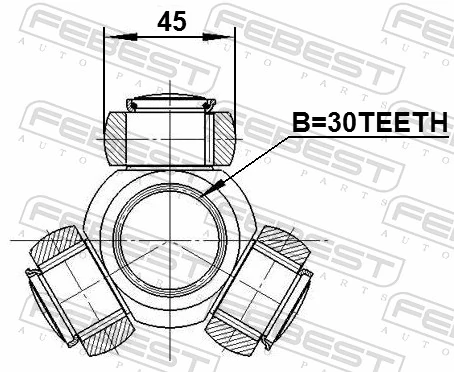 2116TRD Febest трипоид внутреннего шруса
