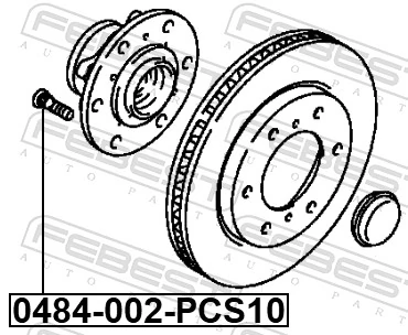 0484002PCS10 Febest Шпилька колесная, задняя