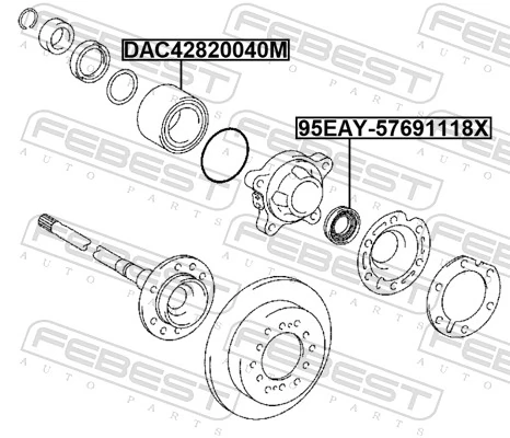 Rolamento de cubo traseiro Toyota Hilux  GUN12, GUN13