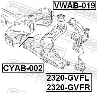 2320GVFL Febest Левая нижняя шаровая опора