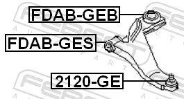FDABGES Febest Сайлентблок нижнего переднего рычага